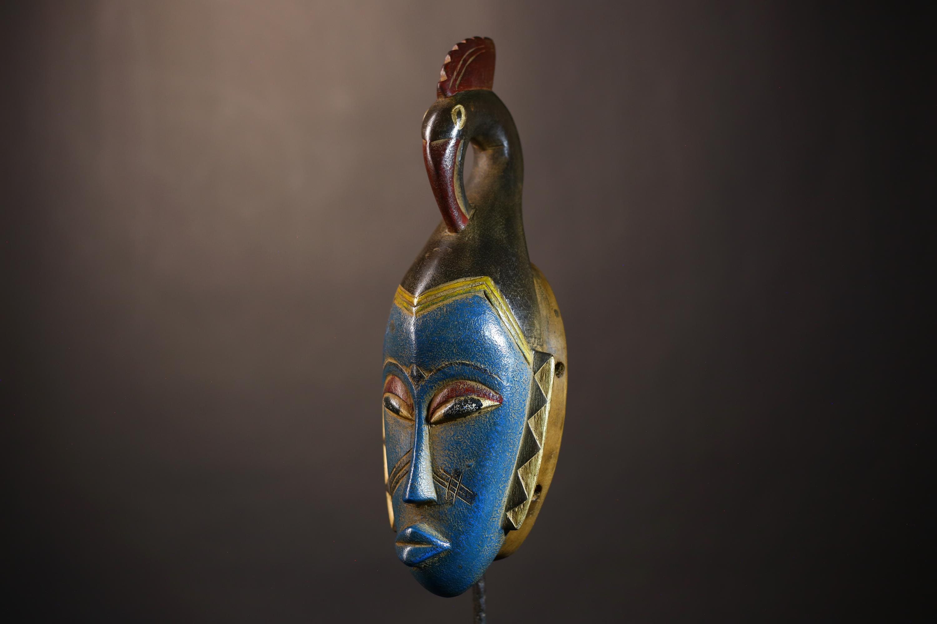 African Vintage Guro Mask | Handcrafted Tribal Art | Unique Wall Decor Piece | Ethnic Home Accent | Artisan Crafted Decor-G5092