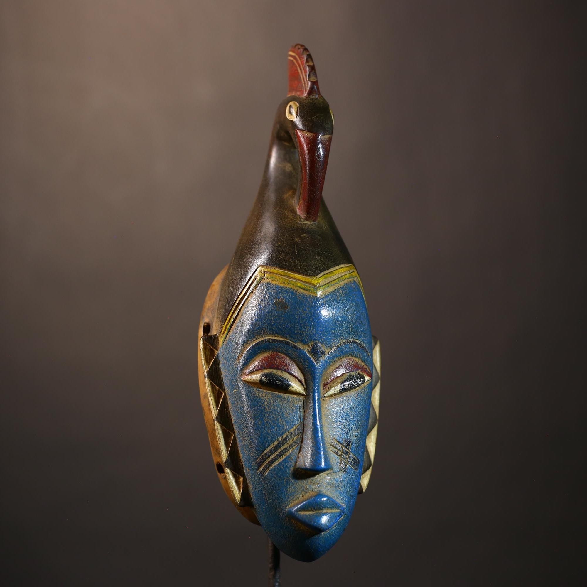 African Vintage Guro Mask | Handcrafted Tribal Art | Unique Wall Decor Piece | Ethnic Home Accent | Artisan Crafted Decor-G5092