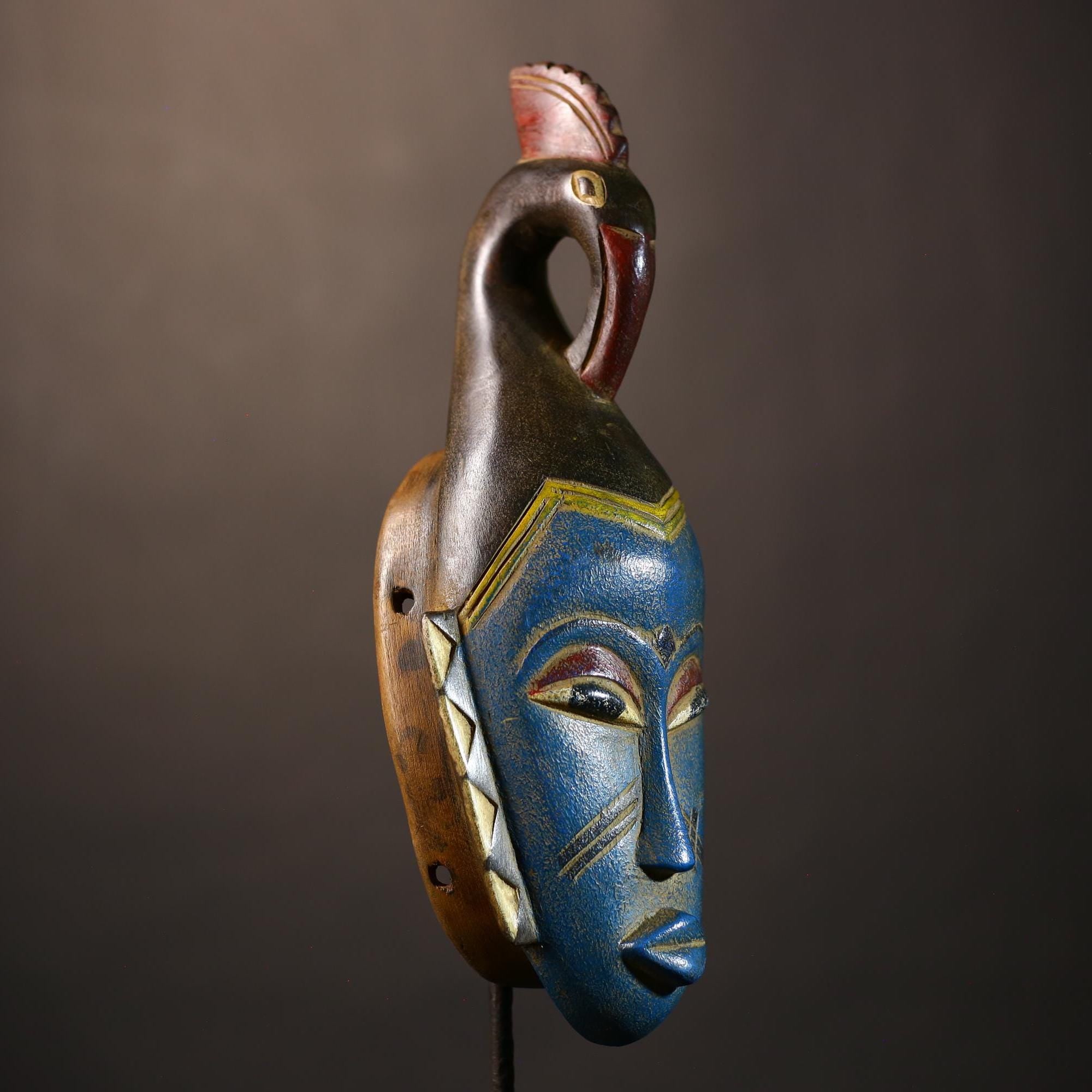 African Vintage Guro Mask | Handcrafted Tribal Art | Unique Wall Decor Piece | Ethnic Home Accent | Artisan Crafted Decor-G5092