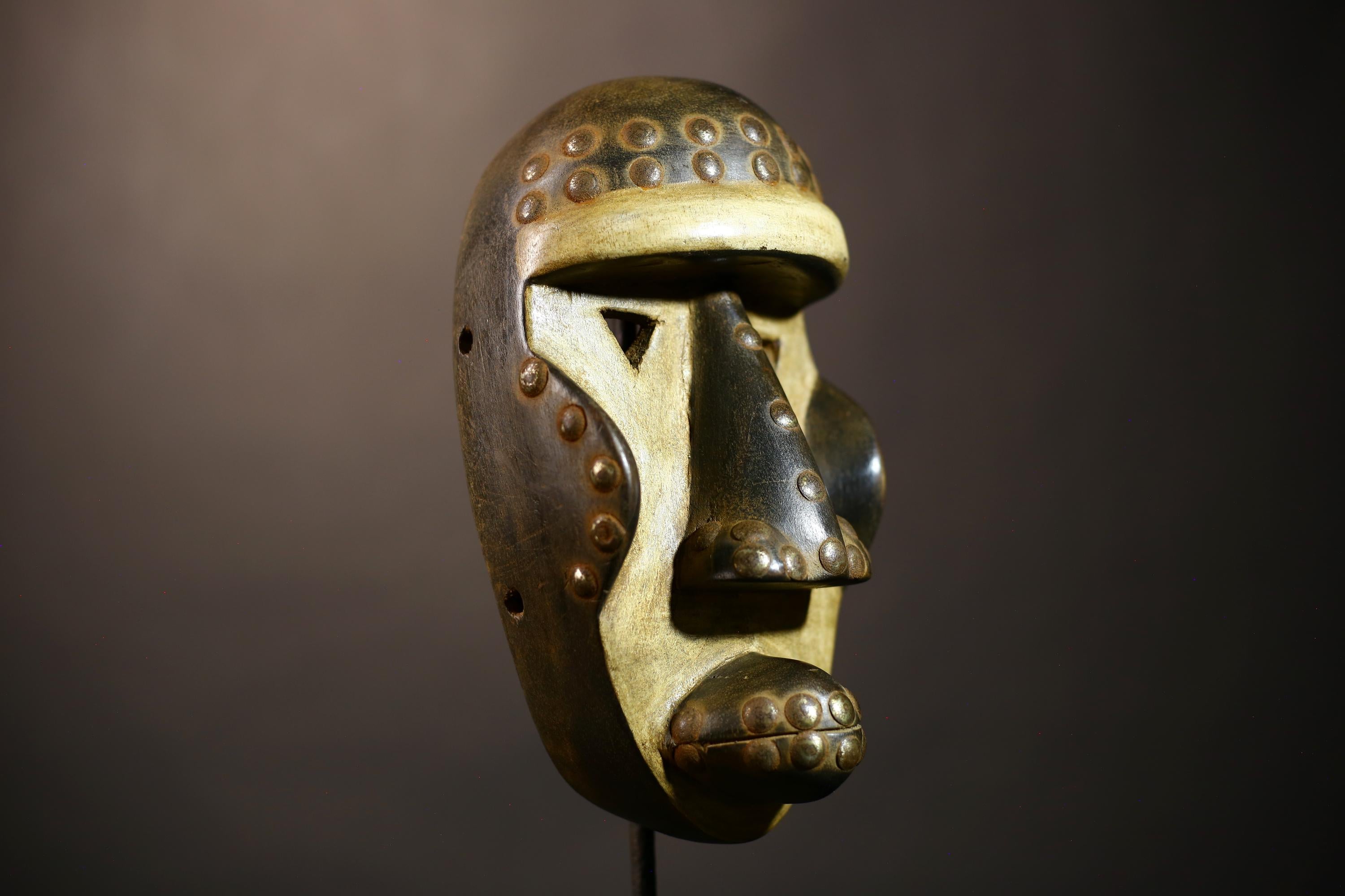African Vintage Hand-Carved Dan Masks | Unique Wooden Wall Decor | Tribal Art | Authentic Ethnic Home Decor | Artistic Gift Ideas-G5084