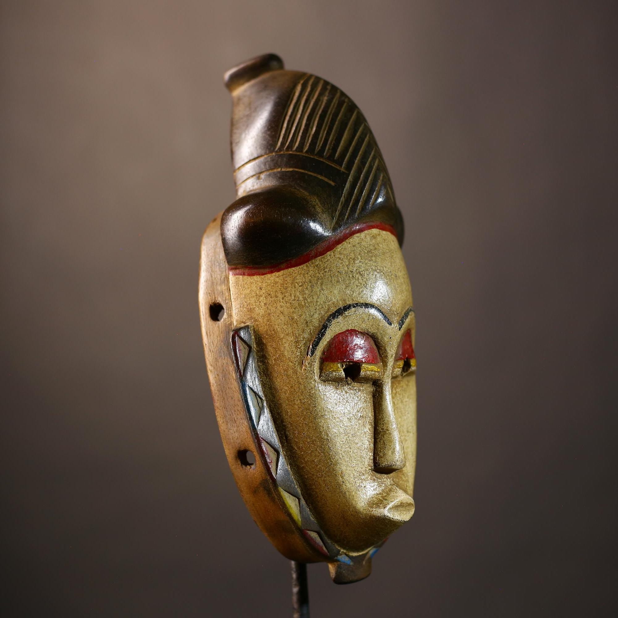 African Vintage Baule Mask | Handcrafted Wall Art | Unique Home Decor | Ethnic Decor Piece for Distinctive Interiors -G5100