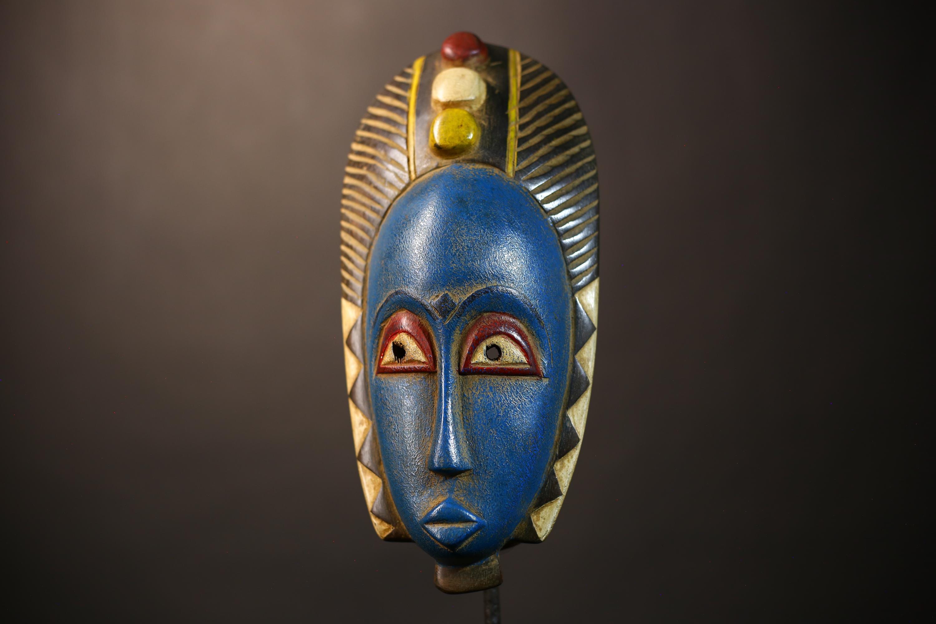 African Vintage Baule Mask | Handcrafted Wall Art | Unique Home Decor Sculpture | Cultural Decorative Piece-G5069