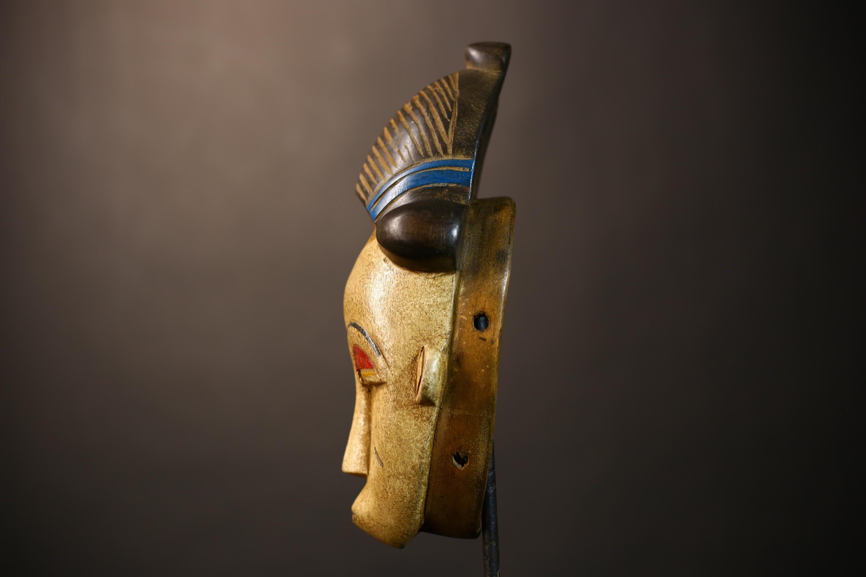African Vintage Baule Mask | Handcrafted Wall Art | Unique Home Decor Piece | Cultural Art for Distinctive Interiors-G5068