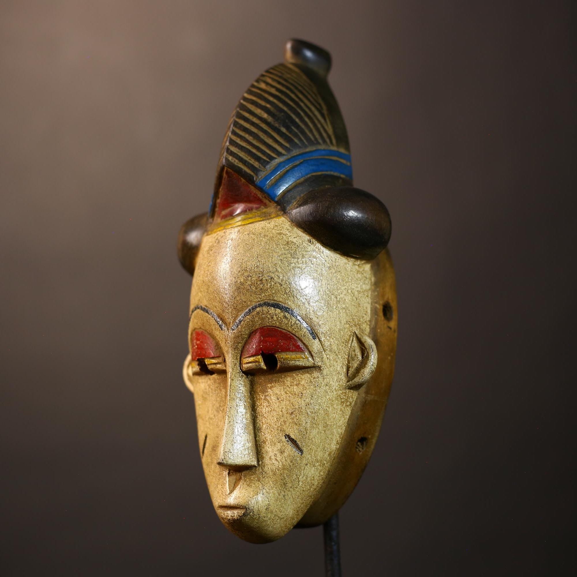 African Vintage Baule Mask | Handcrafted Wall Art | Unique Home Decor Piece | Cultural Art for Distinctive Interiors-G5068