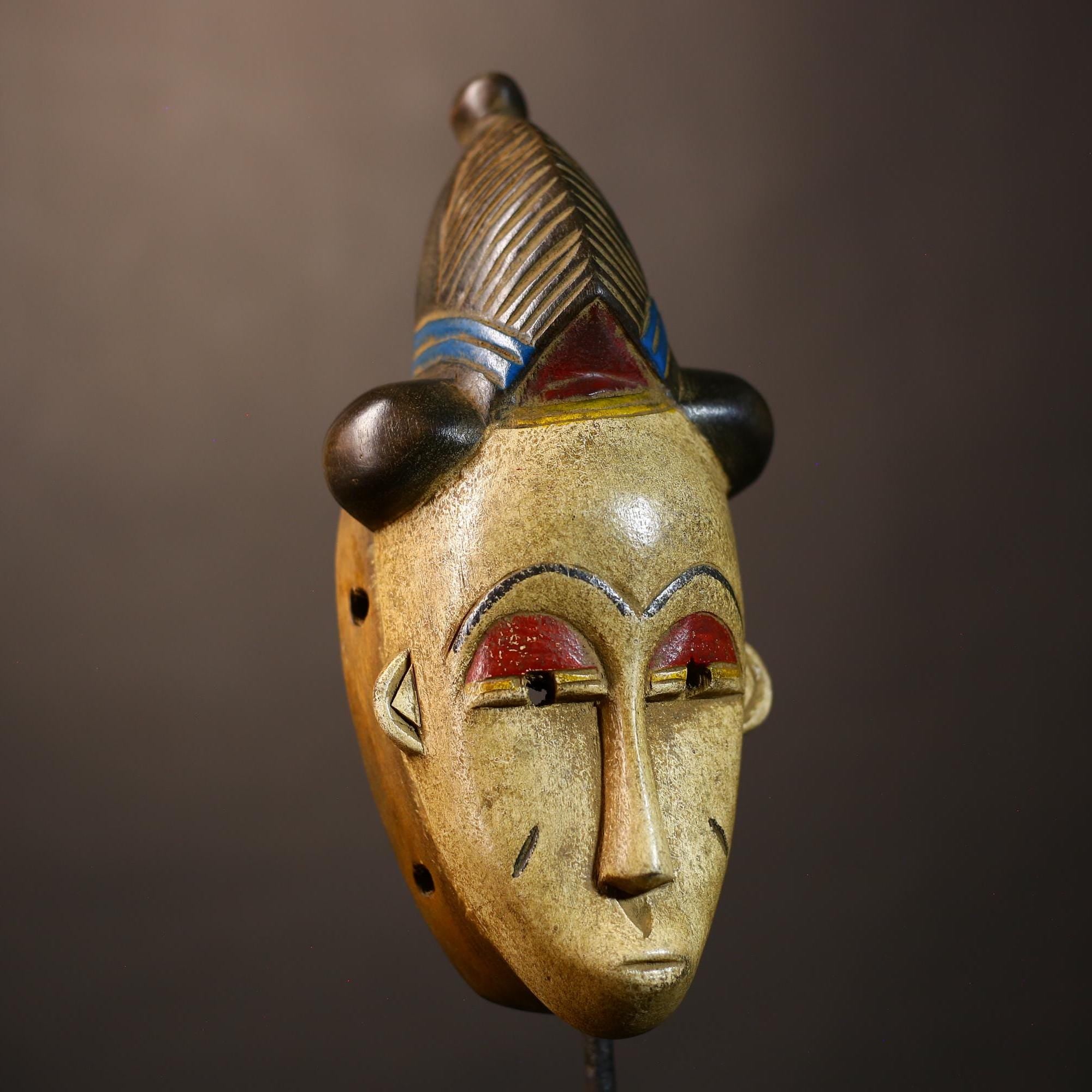 African Vintage Baule Mask | Handcrafted Wall Art | Unique Home Decor Piece | Cultural Art for Distinctive Interiors-G5068