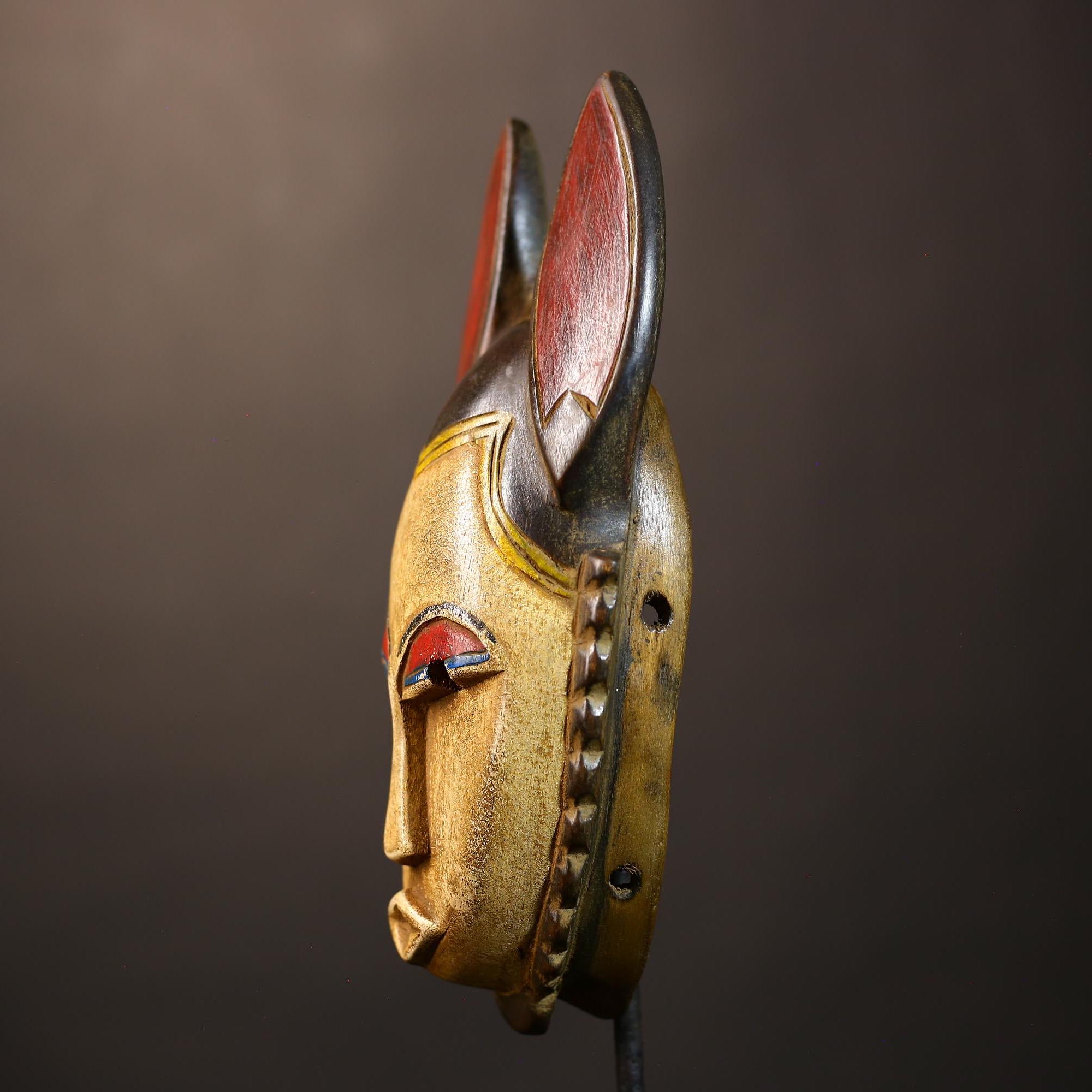 African Vintage Guro Mask | Handcrafted Tribal Art | Unique Wall Decor Piece | Ethnic Wall Hanging for Cultural Spaces-G5067