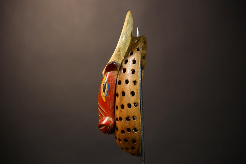 African Vintage Wood Mask | Bobo Bidjogo Bull Face | Unique Wall Art Decor | Handcrafted Cultural Accent for Your Home-G5065