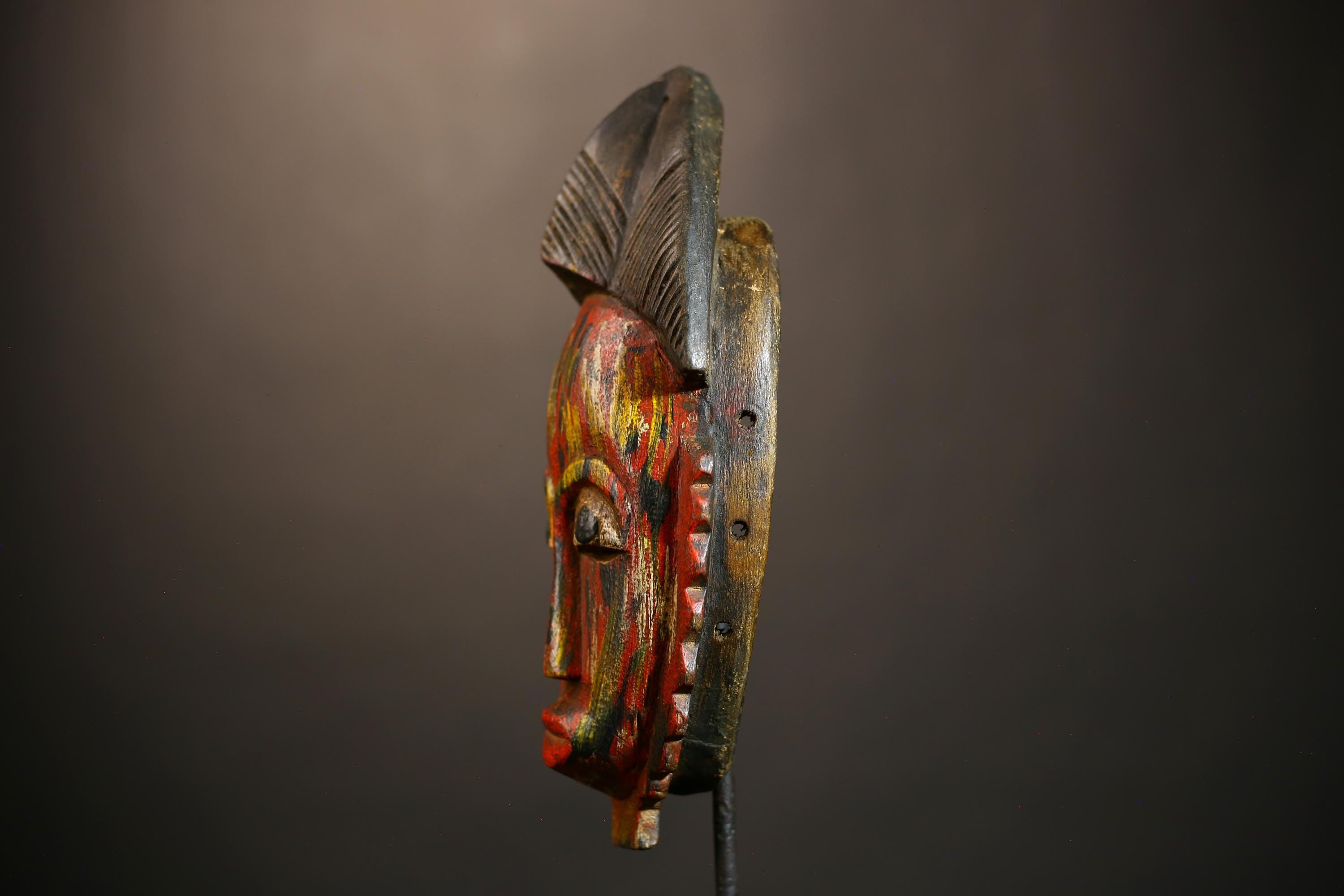 African Guro Mask | Handmade Ethnic Art Face Decor | Rustic Wall Hanging for Unique Home Decor | Authentic Cultural Gift Idea -G4942