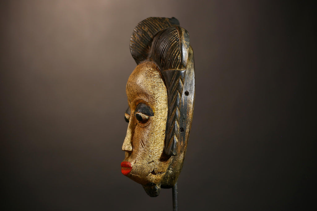 African Handmade Tribal Mask | Guro Unique Wooden Wall Hanging Decor | Artisan Craft for Home | Ethnic Art Accent Piece -G4939