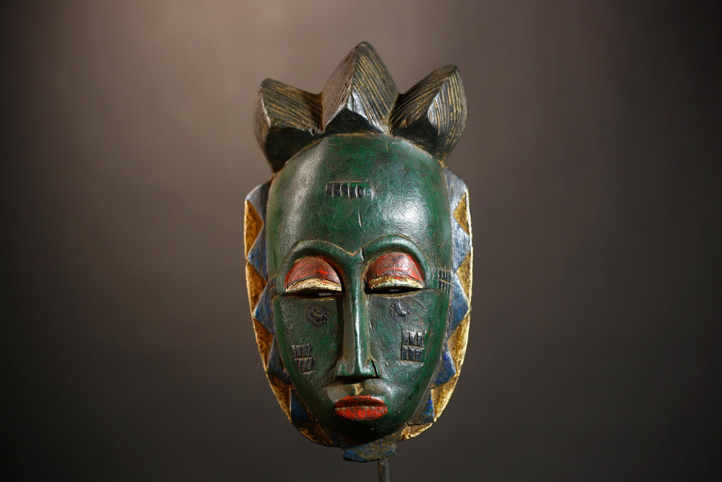 African Handmade Tribal Wood Masks | Guro Ethnic Wall Hanging Decor | Unique Artisan Craft for Home Decor | Cultural Accent Piece -G4938