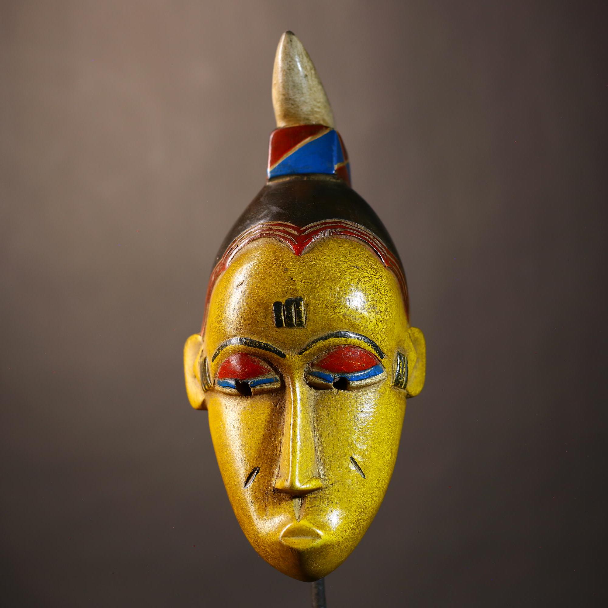 African Vintage Baule Mask | Hand Carved Sculpture | Unique Wall Piece | Ethnic Home Decor | Cultural Art Accent -G5103