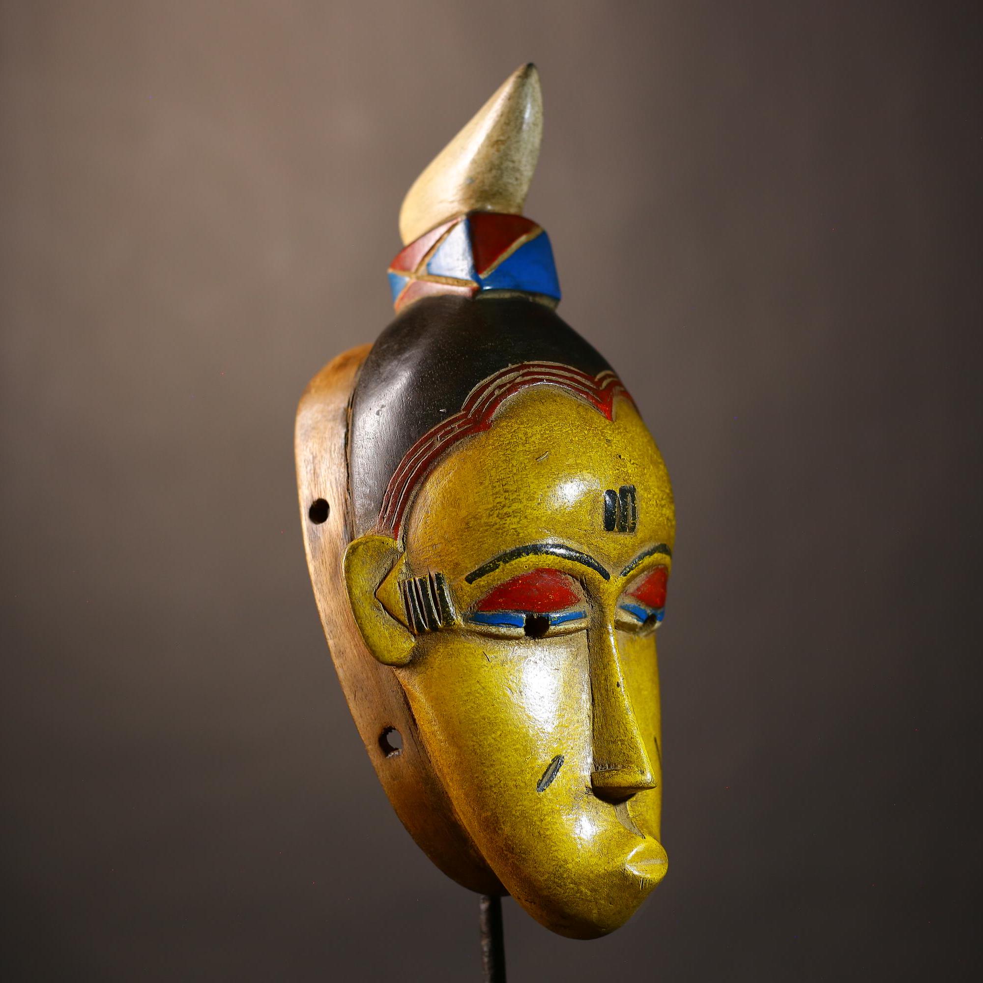 African Vintage Baule Mask | Hand Carved Sculpture | Unique Wall Piece | Ethnic Home Decor | Cultural Art Accent -G5103