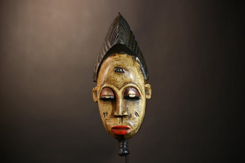 Hand Carved African Baule Mask Wall Décor | Unique Guro Art Masks | Ethnic Tribe Wall Art | Authentic Decorative Masks for Home Decor-G4956