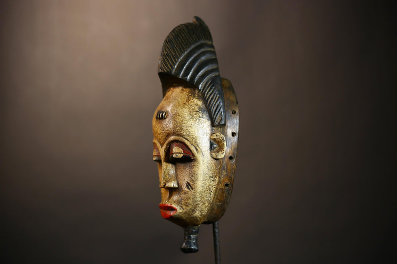 Hand Carved African Baule Mask Wall Décor | Unique Guro Art Masks | Ethnic Tribe Wall Art | Authentic Decorative Masks for Home Decor-G4956