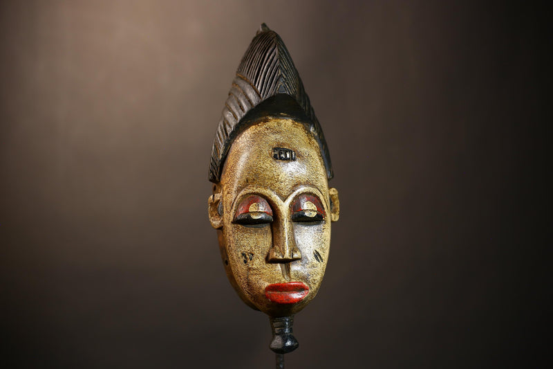 Hand Carved African Baule Mask Wall Décor | Unique Guro Art Masks | Ethnic Tribe Wall Art | Authentic Decorative Masks for Home Decor-G4956