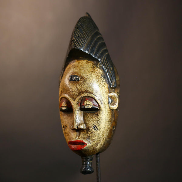 Hand Carved African Baule Mask Wall Décor | Unique Guro Art Masks | Ethnic Tribe Wall Art | Authentic Decorative Masks for Home Decor-G4956