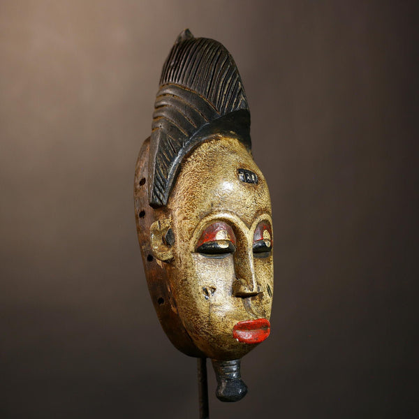 Hand Carved African Baule Mask Wall Décor | Unique Guro Art Masks | Ethnic Tribe Wall Art | Authentic Decorative Masks for Home Decor-G4956