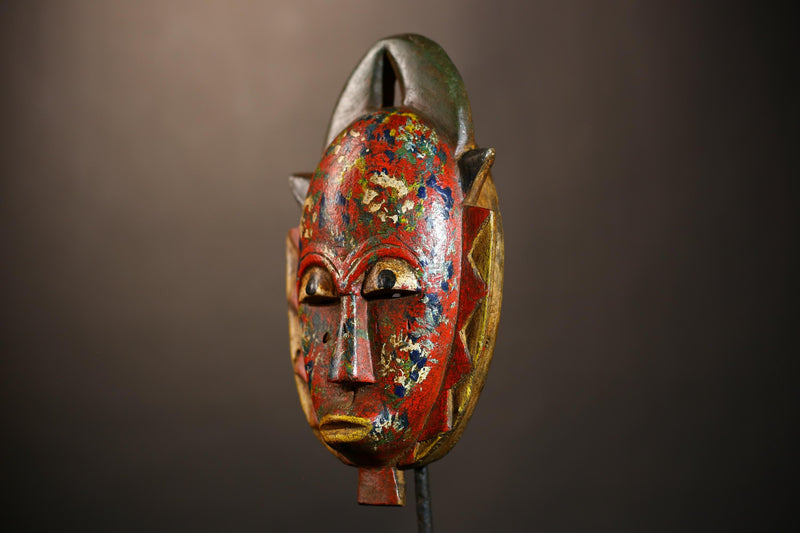 African Guro Tribal Wood Hand-Carved Vintage Mask | Decorative Wall Art | Unique Ethnic Home Decor | Authentic Artisan Mask-G4951