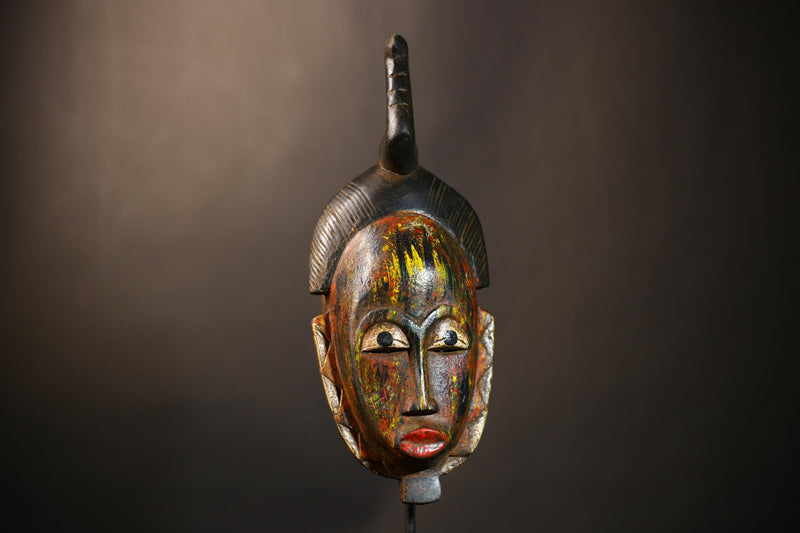 African Guro Mask | Large Vintage Tribal Wood Wall Decor | Unique Home Accent | Authentic Ethnic Art | Handcrafted Decorative Mask-G4947