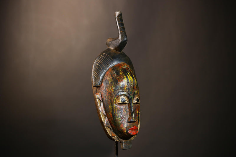 African Guro Mask | Large Vintage Tribal Wood Wall Decor | Unique Home Accent | Authentic Ethnic Art | Handcrafted Decorative Mask-G4947