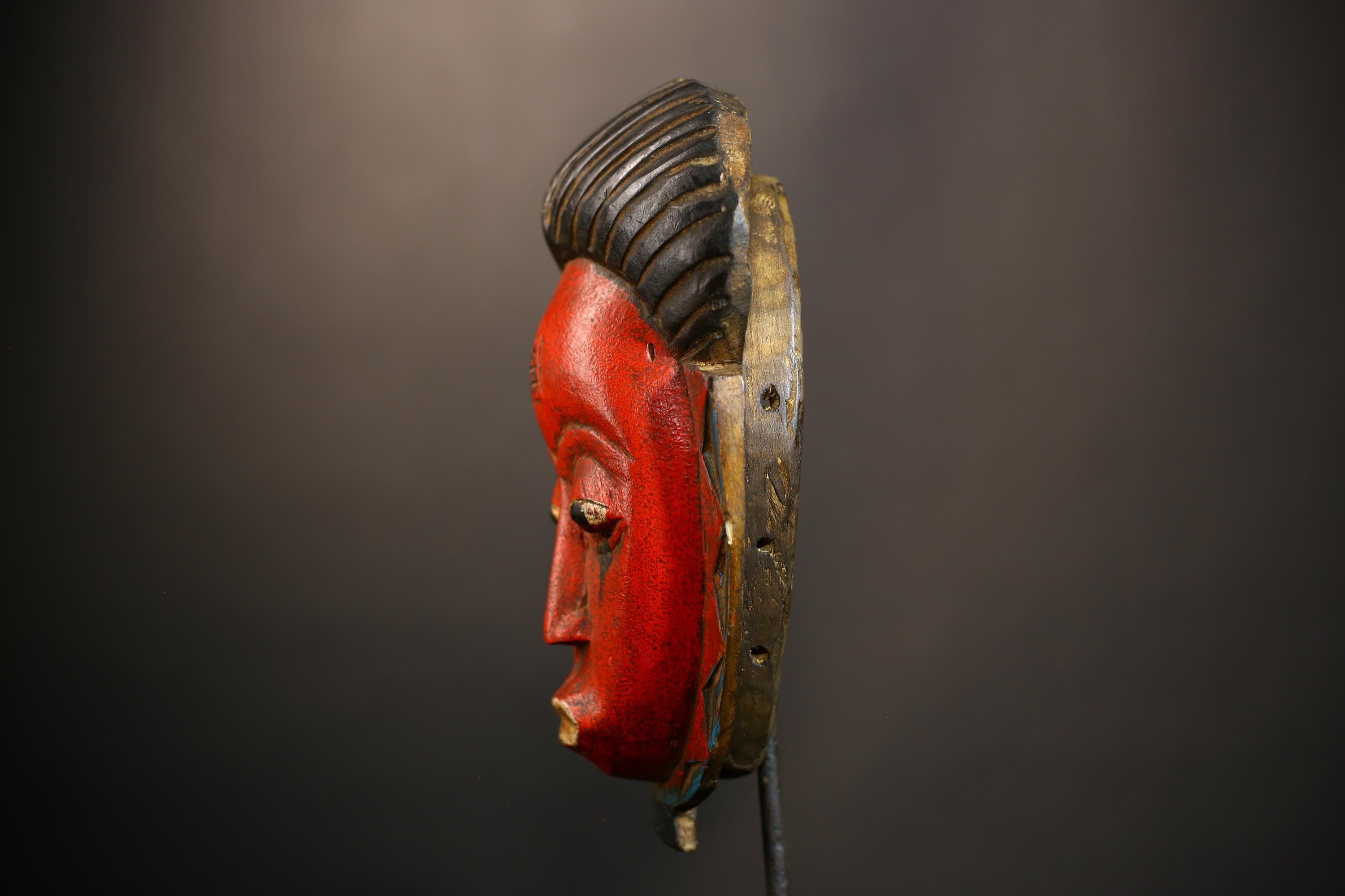 African Guro Mask | Vintage Wood Face Wall Decor | Unique Tribal Art Collectible Piece | Authentic Ethnic Home Accent | Artisan Craft-G4944