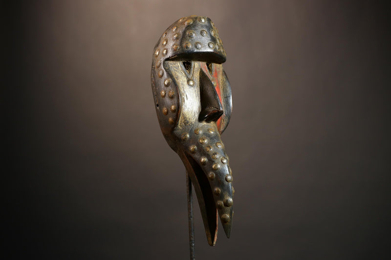 Cubist Dan Bird Man Mask | Early 20th Century Wood Tribal Art | Unique Collectible | Authentic Africa Decor | Vintage Decorative Piece-G4961