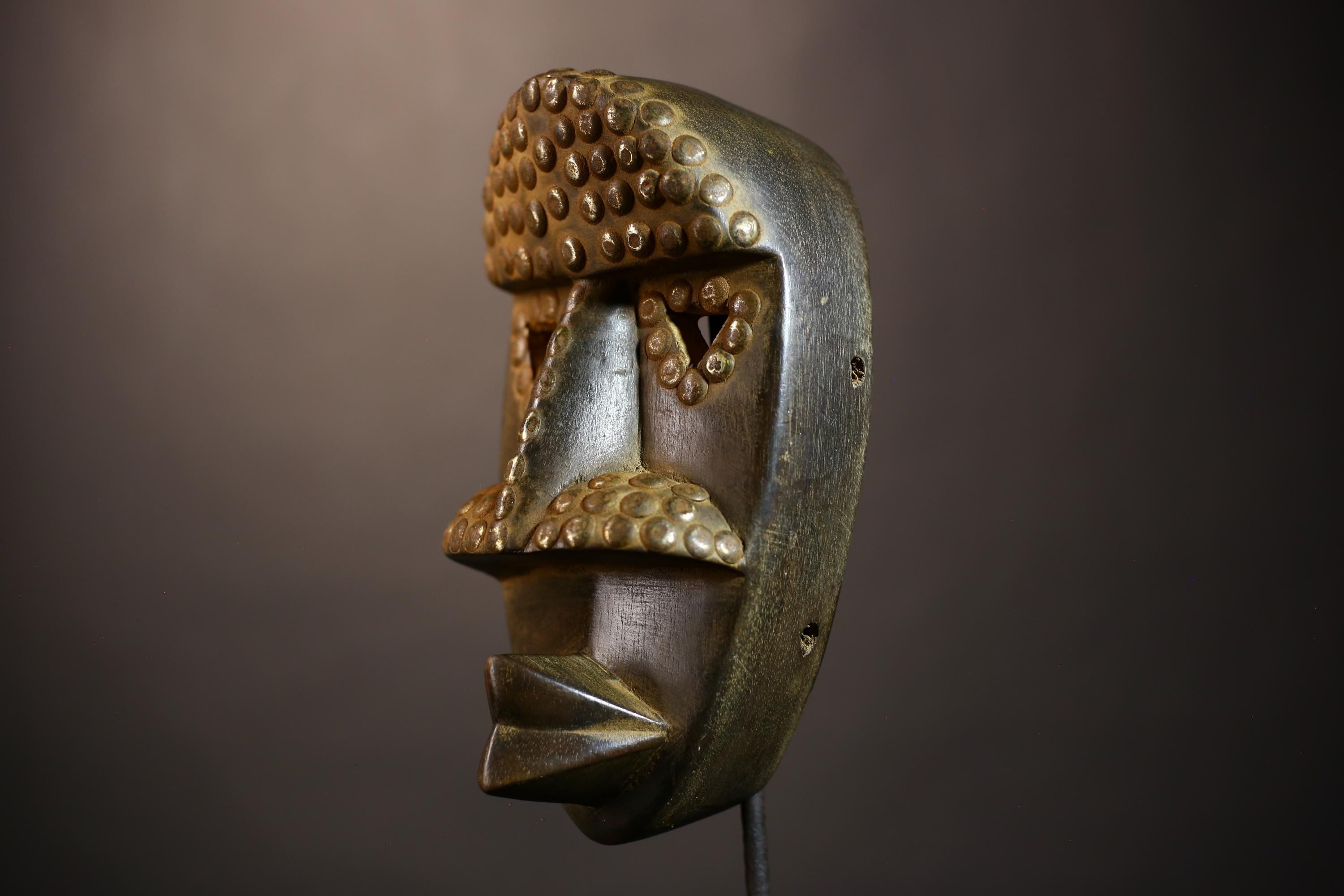 African Vintage Mask | Hand-Carved Decor | Unique Dan Art for Home | Tribal Wall Art | Cultural Accent | Rustic Gift   -G5113