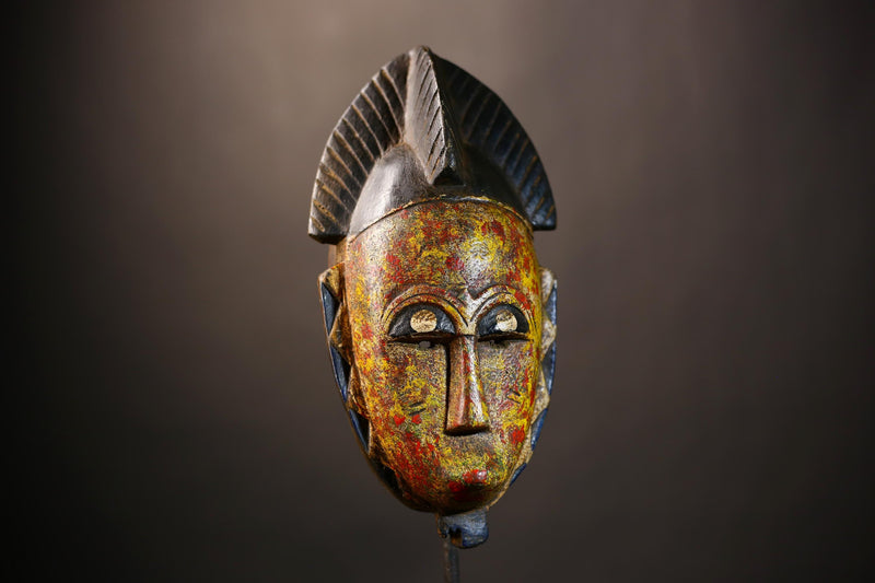 African Mask - Handcrafted Baule Decor | Unique Cultural Wall Art Sculpture | Artisan Tribal Accent Piece for Home Decor -G4969