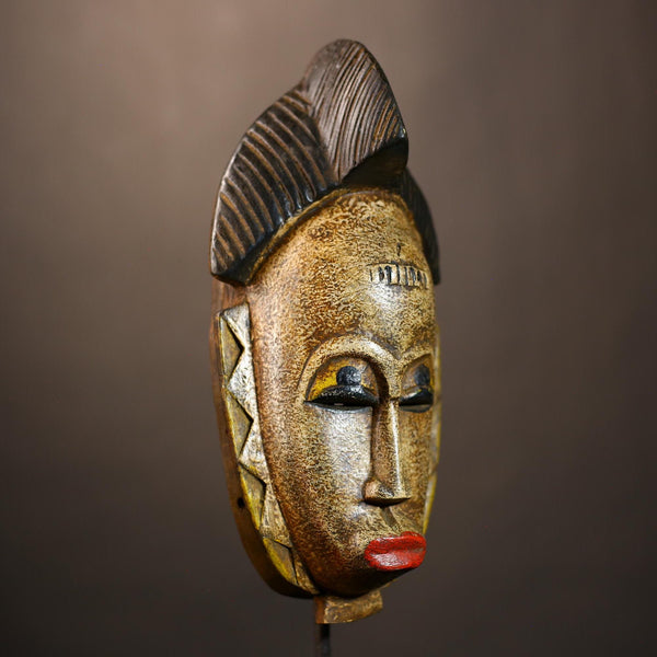 African Mask | Handcrafted Baule Wall Art | Cultural Home Decor | Unique Sculpture | Ethnic Wall Decoration | Artisan Craft -G4967