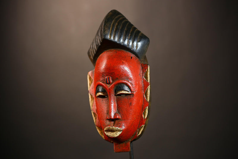 Unique Hand-Carved Guro Baule Mask Africa Wall Hanging Ethnic Decor-G4965