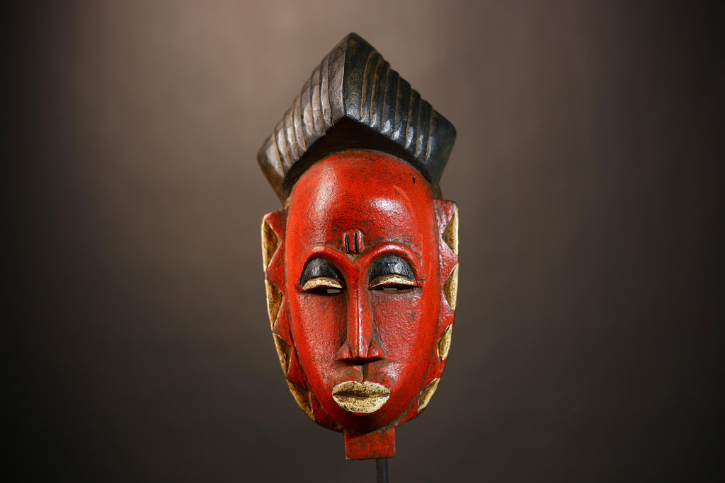 Unique Hand-Carved Guro Baule Mask Africa Wall Hanging Ethnic Decor-G4965