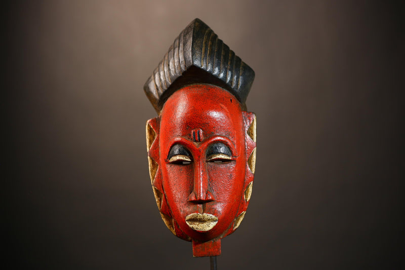 Unique Hand-Carved Guro Baule Mask Africa Wall Hanging Ethnic Decor-G4965