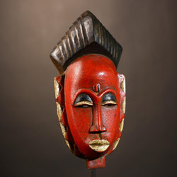 Unique Hand-Carved Guro Baule Mask Africa Wall Hanging Ethnic Decor-G4965