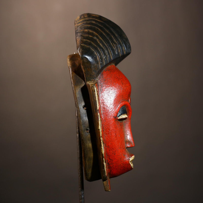 Unique Hand-Carved Guro Baule Mask Africa Wall Hanging Ethnic Decor-G4965