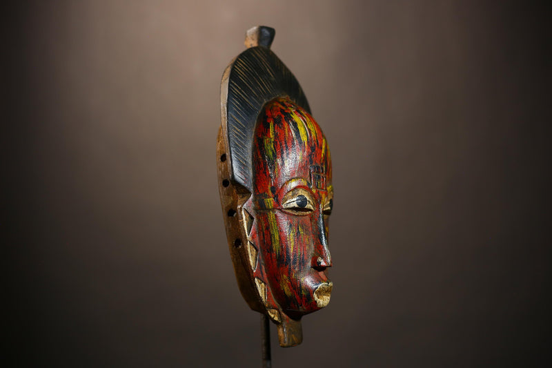 African Mask | Hand-Carved Guro Baule Mask | Wall Hanging Art Decor | Collectible Piece | Cultural Home Accent | Unique Ethnic Decor -G4964