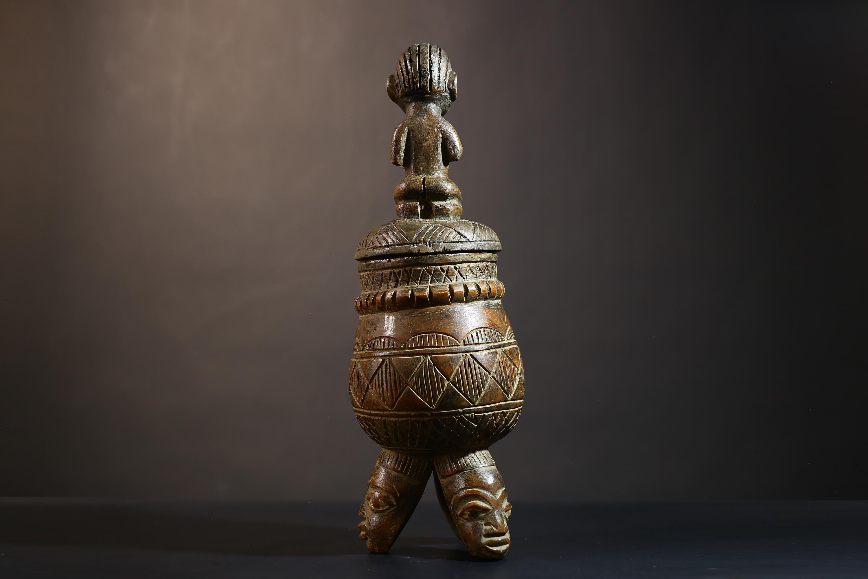 African Vintage Antique Olumeye Kneeling Female Statue | Unique Home Decor | Tribal Art | Cultural Collectible | African Sculpture -G4983