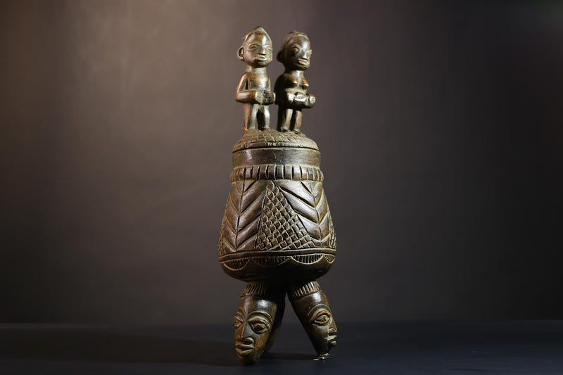 African Vintage Yoruba Antique Olumeye Art Figure Statue | Unique Cultural Decor | Handcrafted Sculpture | Collectible Home Accent-G4982