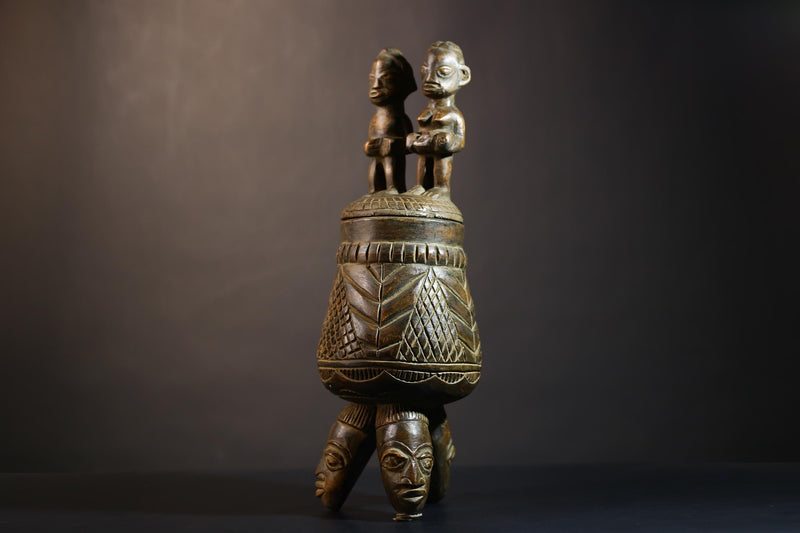 African Vintage Yoruba Antique Olumeye Art Figure Statue | Unique Cultural Decor | Handcrafted Sculpture | Collectible Home Accent-G4982