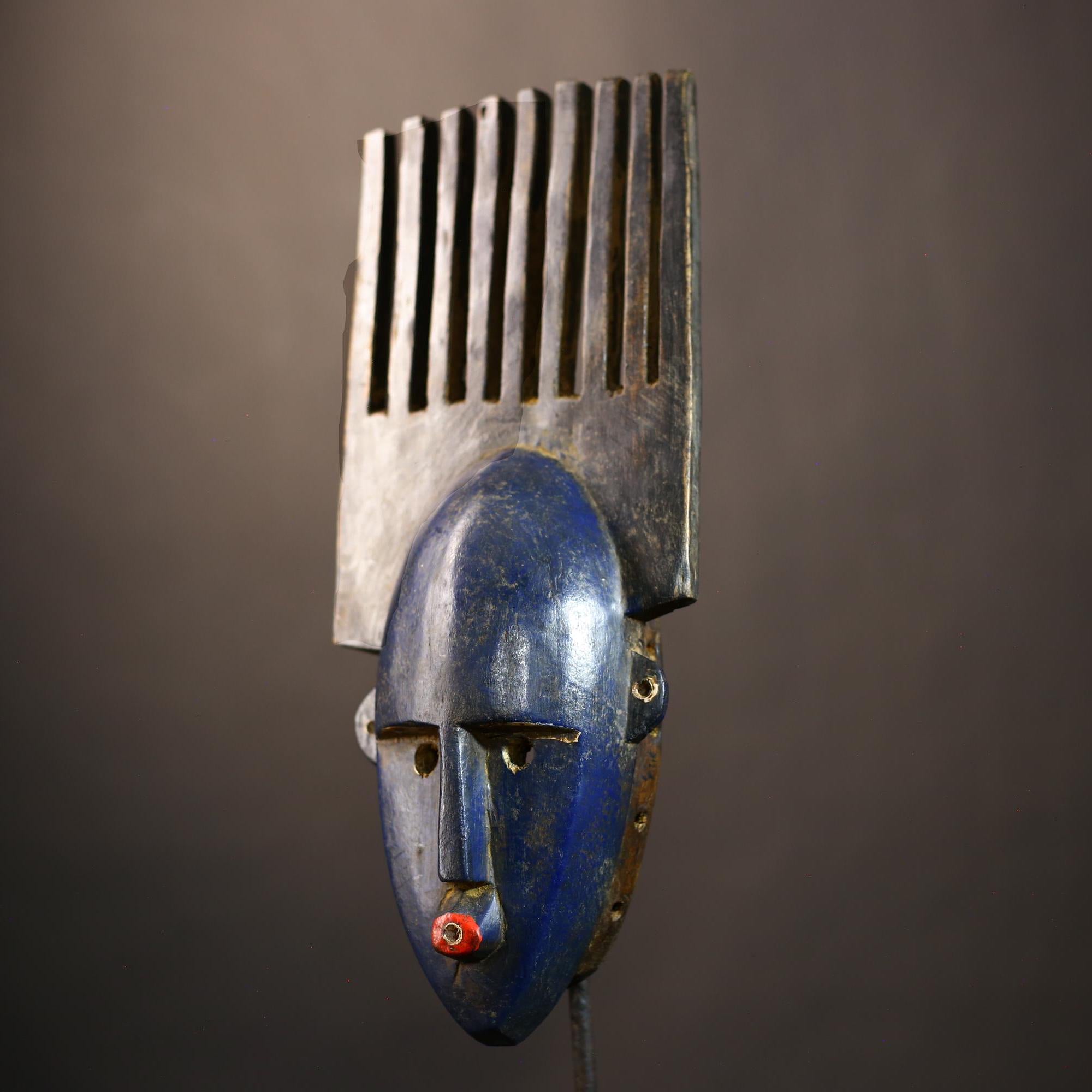 African Vintage Artisan Mask | Traditional Wall Art | Bambara Antique Decor | Unique Cultural Collector's Item-G4978
