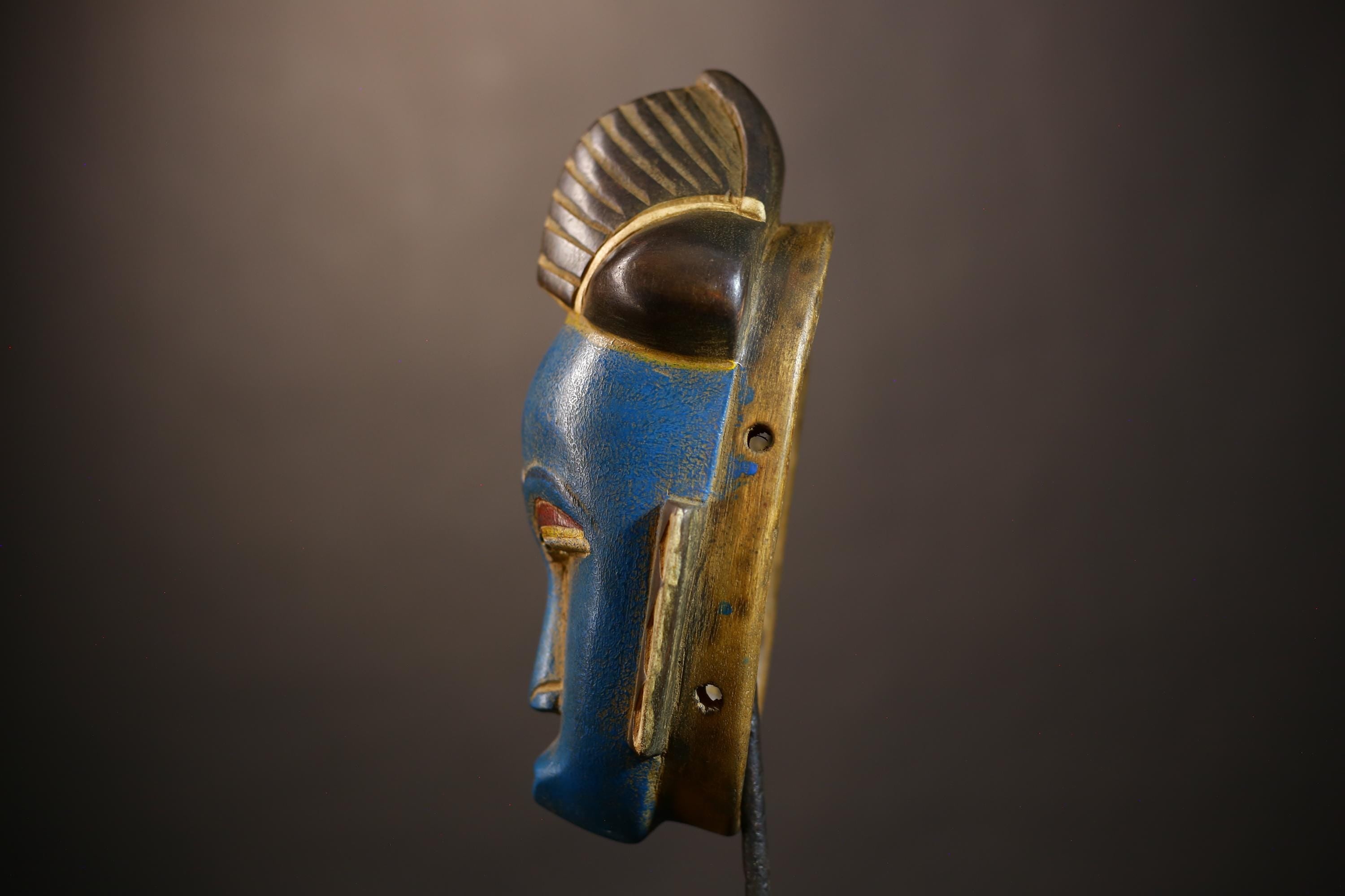 African Baule Mask | Traditional Hand Carved Wood | Tribal Wall Art Decor | Unique Home Accent | Cultural Heritage Piece -G5125