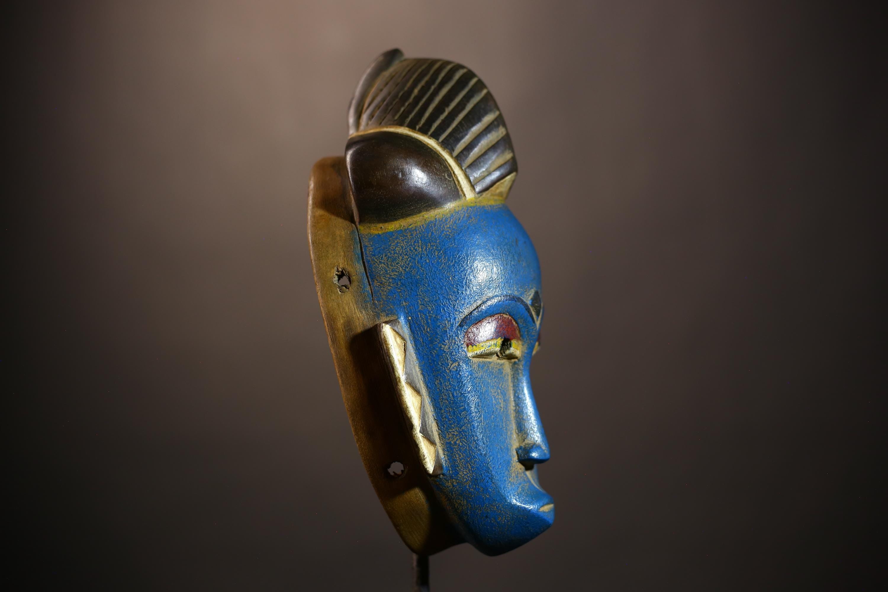 African Baule Mask | Traditional Hand Carved Wood | Tribal Wall Art Decor | Unique Home Accent | Cultural Heritage Piece -G5125