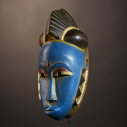 African Baule Mask | Traditional Hand Carved Wood | Tribal Wall Art Decor | Unique Home Accent | Cultural Heritage Piece -G5125