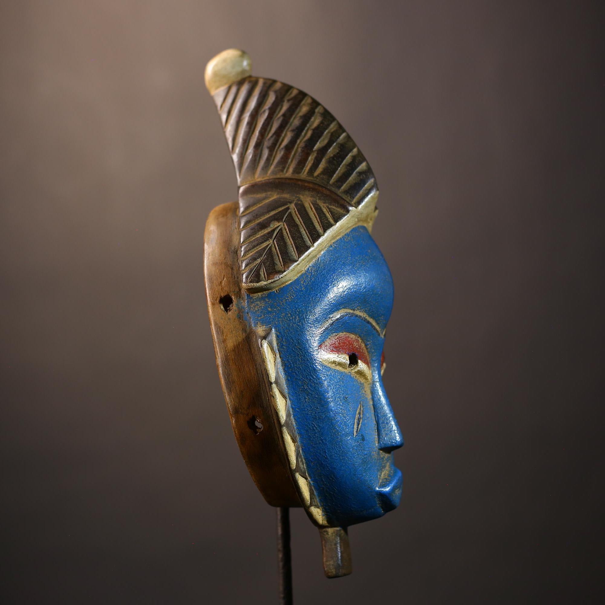 African Guro Mask | Authentic Handcrafted Wooden | Tribal Wall Art Decor | Unique Home Accent | Cultural Heritage Piece -G5124