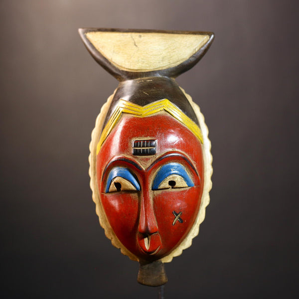 African Vintage Guro Mask Antique Traditional Art Figure Wall Decor wood-G4999