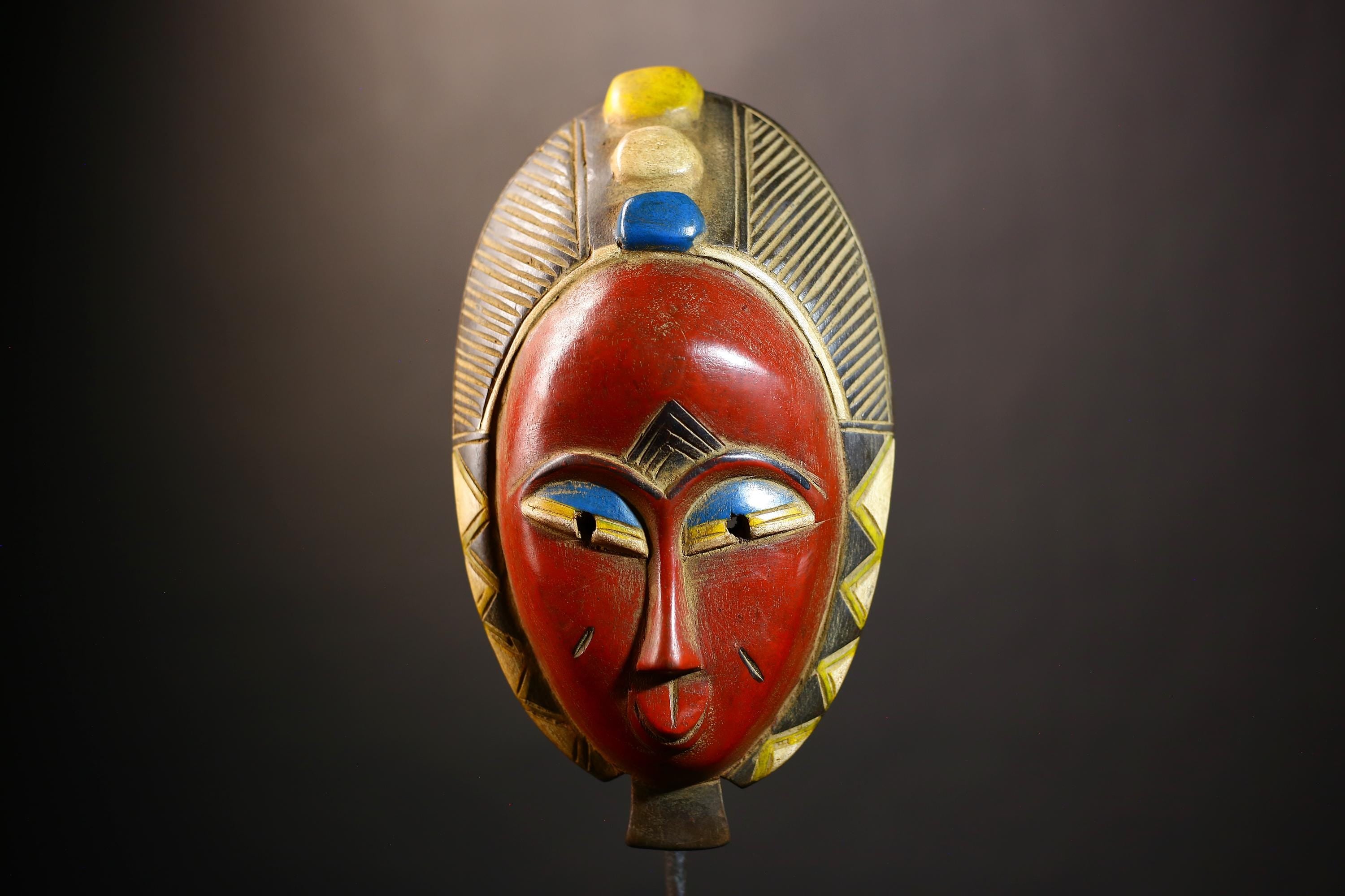 African Vintage Mask | Traditional Antique Art | Guro Figure | Unique Wall Decor | Ethnic Home Accent-G4998
