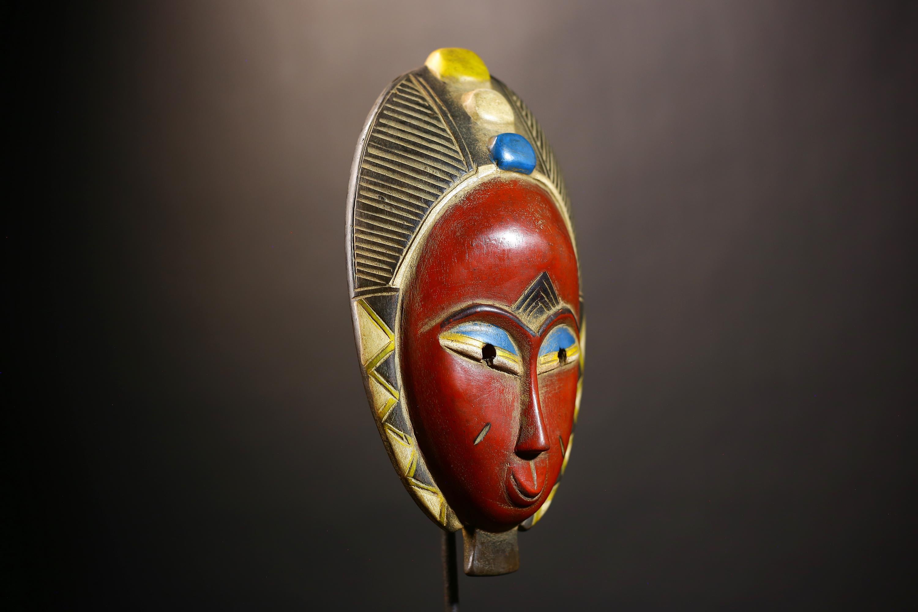 African Vintage Mask | Traditional Antique Art | Guro Figure | Unique Wall Decor | Ethnic Home Accent-G4998