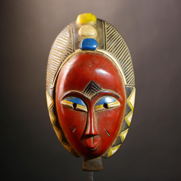 African Vintage Mask | Traditional Antique Art | Guro Figure | Unique Wall Decor | Ethnic Home Accent-G4998