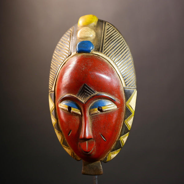 African Vintage Mask | Traditional Antique Art | Guro Figure | Unique Wall Decor | Ethnic Home Accent-G4998