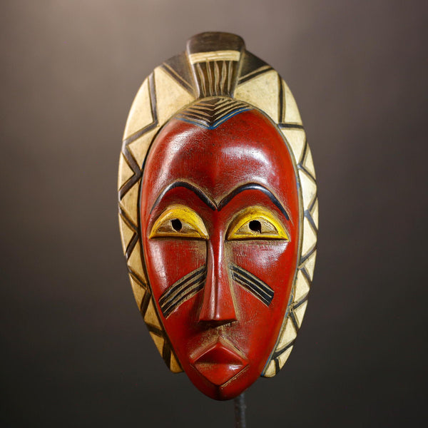 African Vintage Guro Mask | Antique Handcrafted Art | Traditional Figure Decor | Unique Cultural Wall Accent-G4997