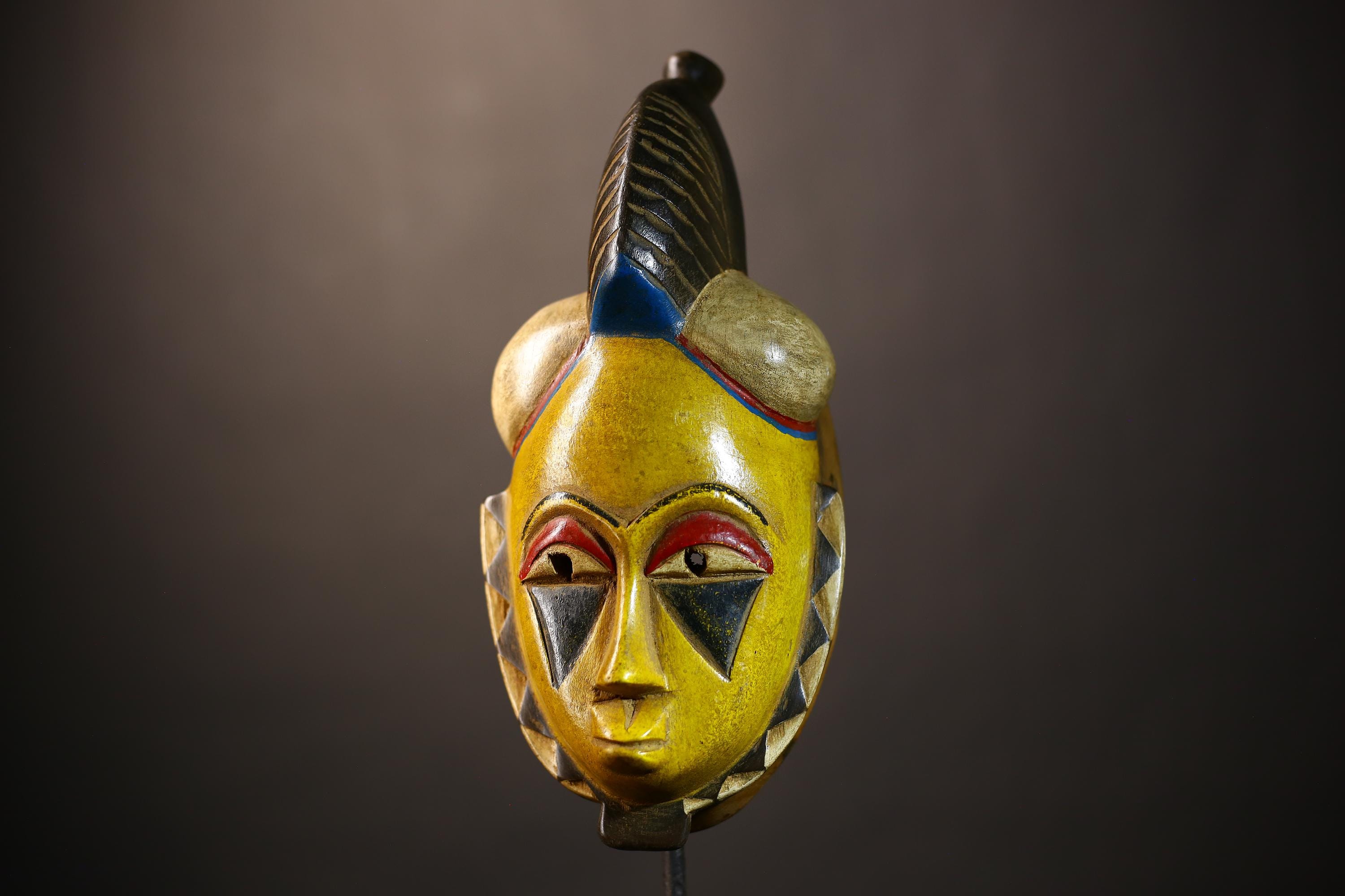 African Vintage Baule Mask | Hand-Carved Wood | Tribal Wall Art | Home Accent | Unique Decorative Piece | Cultural Heritage -G5130